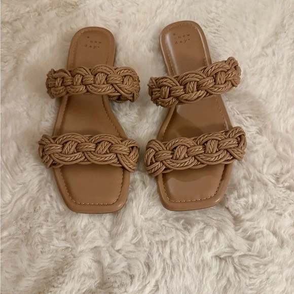 A New Day Women's Brown Braided Sandals - Picture 1 of 5